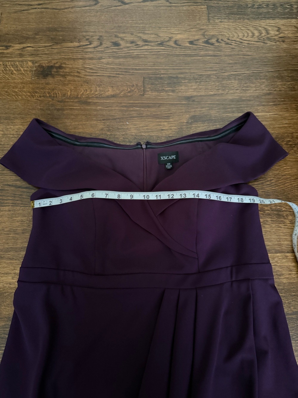Xscape Off the Shoulder Purple Scuba Dress - Picture 5 of 6